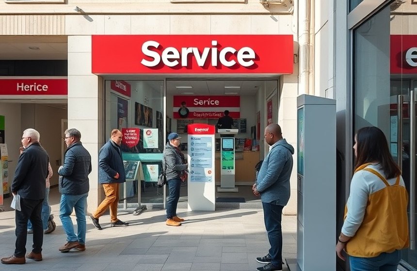 Terminal de autoservicio operativo en una sucursal